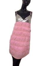 "Imperial" Kleid mit Straußenfedern Italien Gr.S