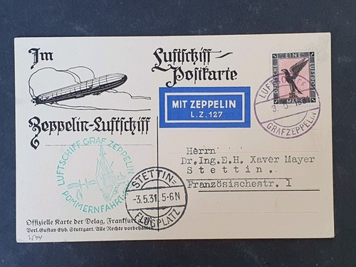 Zeppelin postkarte - dr,