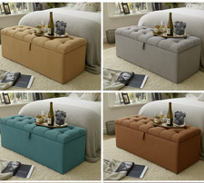 4 Fuß 6 Doppelgröße Groß Ottomane Aufbewahrungsbox Fußhocker Pouf Bank Bettwäsche Sitz