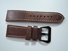 1 x Uhrenband 24mm Panerai mit Stahlschließe  schwarz 22mm