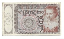 25 Gulden 1943 Niederlande  (3-) 