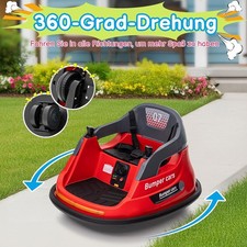 Kinderfahrzeug 12V Autoscooter 360° Drehbar rot mit 2,4G Fernbedienung für 3-6