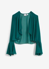 Neu Chiffonbolero Gr. 40 Brillantgrün Damen Langarm Cardigan