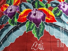 Bali Sarong handbemalt Batik Fransen Detail Wickelbar Strand Pool Abdeckung 43