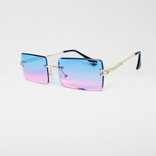 Sonnenbrille Randlos Rechteckig Unisex 15 Farben Rahmenlos Damen Herren Brille