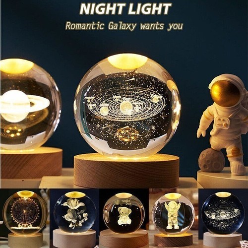 Led kristall tischlampe - led, usb