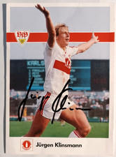 Jürgen Klinsmann VfB Stuttgart handsignierte Autogrammkarte ULTRA SELTENE KARTE