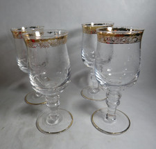Murano Medici Weinglas mit Goldrand 4 Stück Höhe ca. 16,5 cm