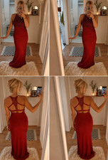Escada abendkleid lang rot - abendkleid,