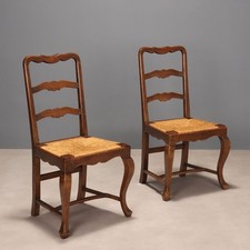 Paar Antike Stühle Walnuss