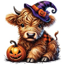 3x Halloween Highland cow car