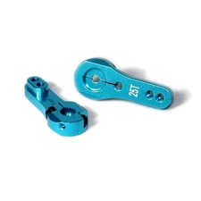 ✅ 2 x Alu Servohorn Servohebel CNC blau 25T für Futaba, Align, Savöx, KST