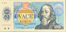 Tschechoslowakei Banknote 20