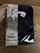 Morgenmantel Damen Negligee Kimono Dessous Nachtwäsche Satinmantel 44/46 Blau