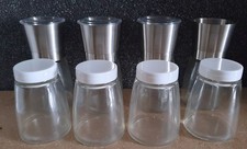 4 Gewürzmühlen und 4 Gewürzgläser Gewürzmühle Gewürzglas Aufbewahrung Glas
