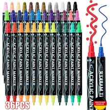 36 Farbe Acrylstifte Marker Set Permanent Pen Für DIY Graffiti Sketch Dual TOP