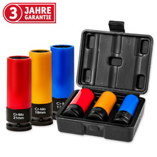 WALTER Schoneinsätze für Alufelgen | Schlagschrauber Nüsse 17 19 21 mm  Nuss Set