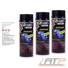 3x 400ml DUPLI COLOR SUPERTHERM BLACK 800°C AUSPUFFLACK MOTORLACK HITZELACK