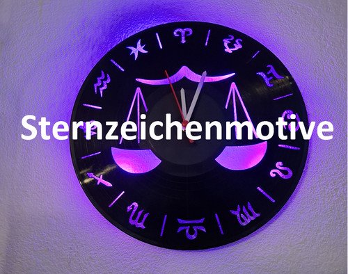 Wanduhr sternzeichen vinyl - wanduhr,