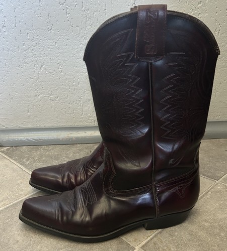 Herren rot leder cowboystiefel - herren,