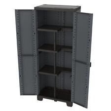 Kreher® Kunststoffschrank in Schiefer Optik in Anthrazit (Variante wählbar)