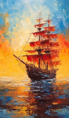 Wandbild segelschiff meer - segelschiff, im