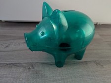 Plastik Sparschwein Spardose Grün Groß Sparbüchse 