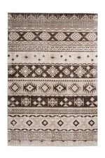 Kurzflor Teppich Taupe Vintage