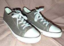 DENIM Herren Textil Segeltuch Sneaker 44 NEUWERTIG Grau mit Zehenkappe