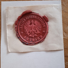 Antiker Eisenbahn Wachs-SIEGEL ORTRAND Brandenburg Kgl.EB Station