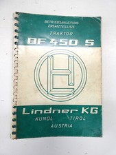 Lindner BF 450S Betriebsanleitung Ersatzteilliste Traktor