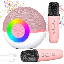LED Karaoke Mikrofon Anlage Maschine Mit 2 Mikrofonen Bluetooth Lautsprecher Box
