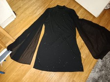 Partykleid Abendkleid Weinachten Festkleid Schwarz Glitzer 42 Neu