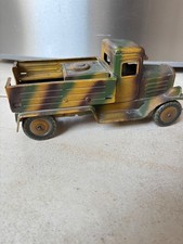 Blechspielzeug Elastolin, Lineol, LKW Mannschaftswagen Uhrwerk  mit Fahrer