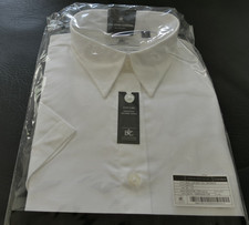 Oxford Kurzarm Hemd Bluse Damen Business Easy Care / Weiss - XL / EU 42 NEU