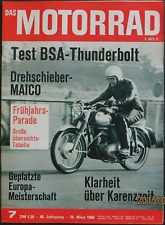 Das Motorrad 07/66 BSA A 65 T Thunderbolt 654, Maico 125, Tabelle Motorradtypen