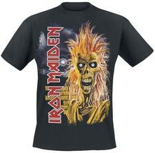 Iron Maiden T-Shirt Herren 1st Album Tracklist schwarz Band-Merch, Bands