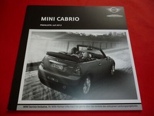 MINI Cabrio R57 One Cooper Cooper S John Cooper Works Preisliste von Juli 2012