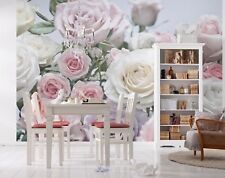 Floraison - Fototapete 368 x 254 cm - Blumen, Rosen, pastellfarben - Komar