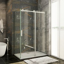 Schiebetür 8mm Sicherheitsglas NANO Duschwand Eckdusche Abtrennung Duschkabinen