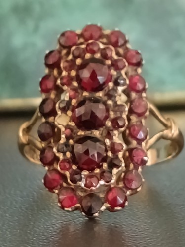 Antiker granat ring 585 gold - 585,