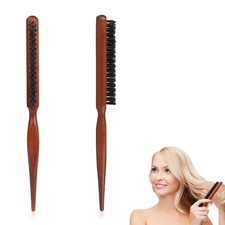 Wildschweinborstenbürste 2 Stück Naturborstenbürste Mahagonifarben weich