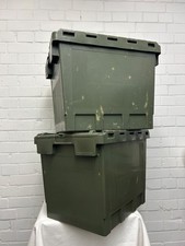 49l AUFBEWAHRUNGSBEHÄLTER BOX - stapelbar grün mit Deckel, British Army KONVOLUT 2