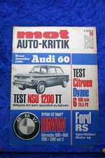 MOT 5/68 Audi 60 NSU 1200 TT Citroen Dyane 6 Ford RS