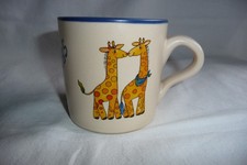 Kaffeebecher mit Giraffen und dem Namen Lukas von Carstens Keramik - S.g.Zustand