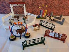 Schleich Konvolut Pferde - Springreiten Reitturnier Koppel Zubehör