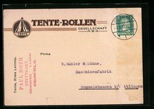Reklame für Tente-Rollen GmbH, Ansichtskarte 1927 