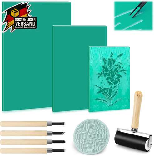 Linolschnitt set mit - linolschnitt,
