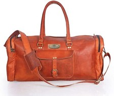 Herren Original Leder Einfaches Sich Tasche Vintage Duffel Wochenende Übernacht