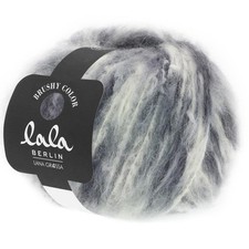 Wolle Kreativ! Lana Grossa - Lala Berlin Brushy - Fb. 207 weiß grau schwarz 50 g